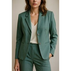 Vintage Y2K Appleseeds Teal Green Blazer Jacket – Size 8P – Career‎ Classic